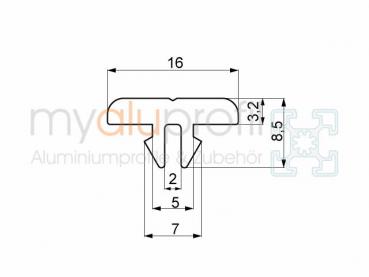 Sliding strip 5 black antistatic 2000mm